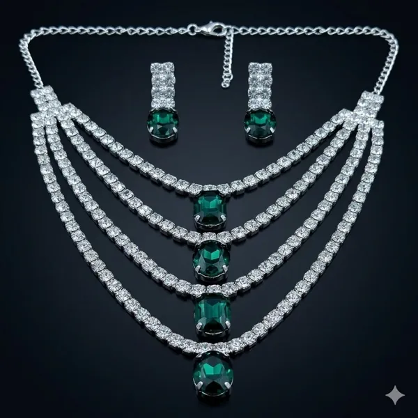 Green_Premium_Alloy_Necklace_Sets_For_Women