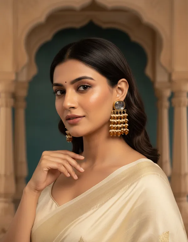 Khaki_Premium_Alloy_Earrings_For_Women