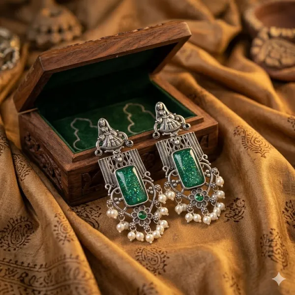 Green_Premium_Alloy_Earrings_For_Women