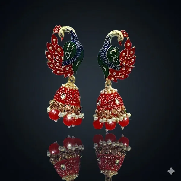 Red_Premium_Alloy_Earrings_For_Women