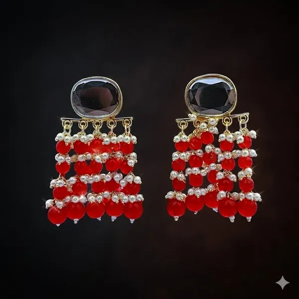 Red_Premium_Alloy_Earrings_For_Women
