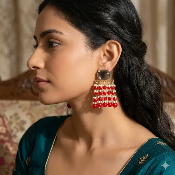 Red_Premium_Alloy_Earrings_For_Women