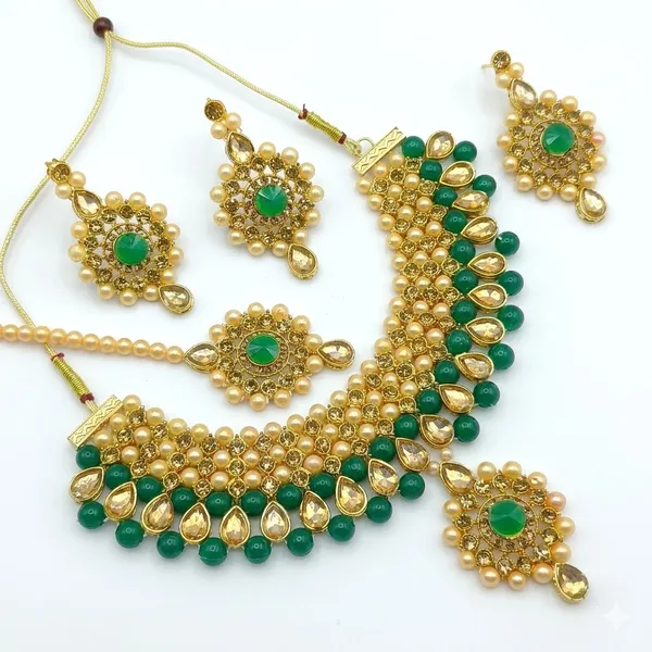 Green_Premium_Alloy_Necklace_Sets_For_Women