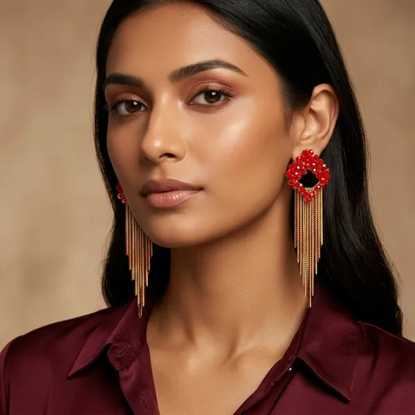 Red_Premium_Alloy_Earrings_For_Women
