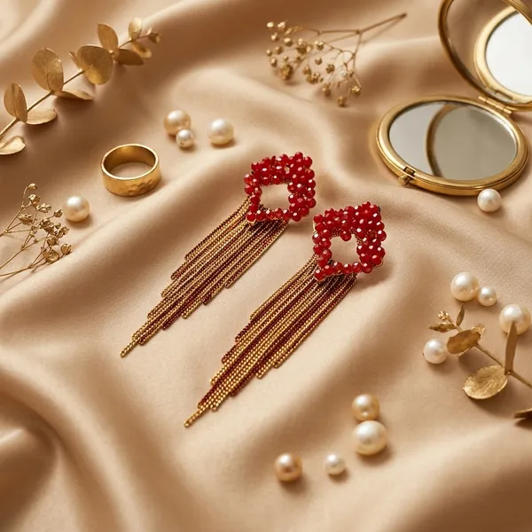 Red_Premium_Alloy_Earrings_For_Women