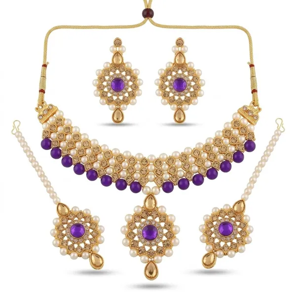 Purple_Premium_Alloy_Necklace_Sets_For_Women