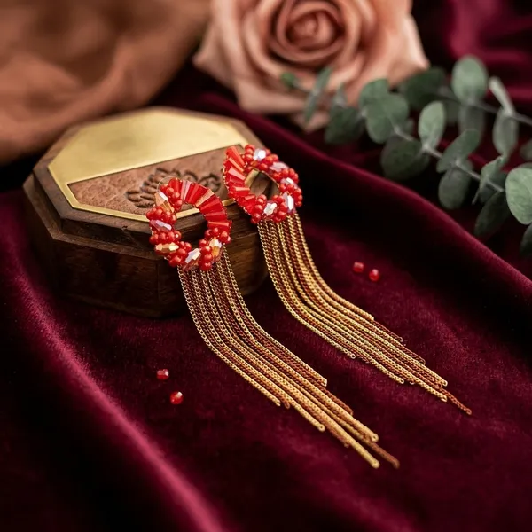 Red_Premium_Alloy_Earrings_For_Women