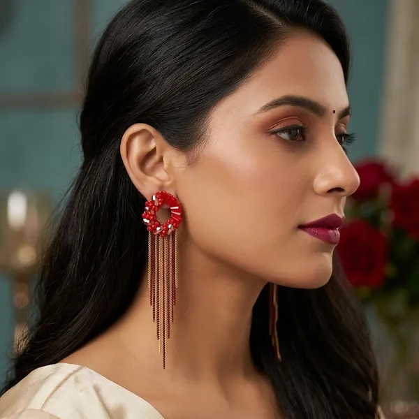 Red_Premium_Alloy_Earrings_For_Women