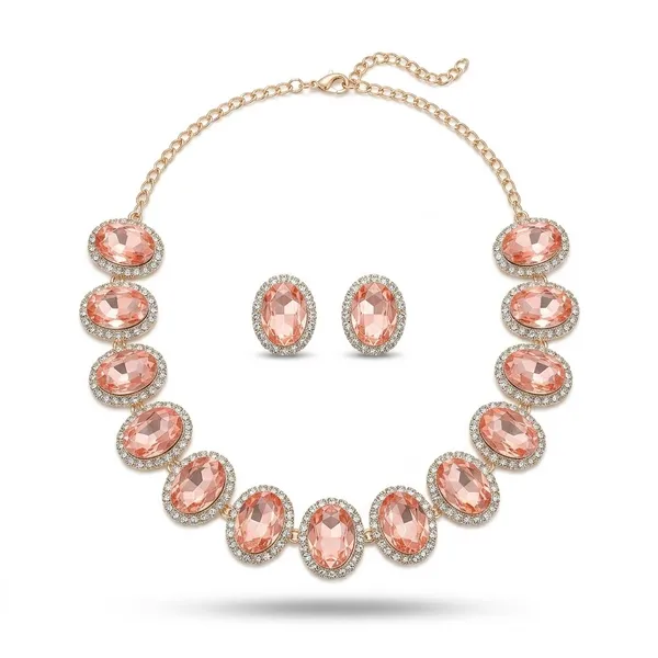 Pink_Premium_Alloy_Necklace_Sets_For_Women