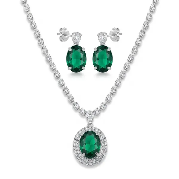 Green_Premium_Alloy_Necklace_Sets_For_Women