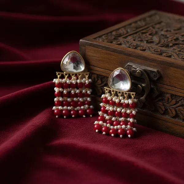 Red_Premium_Alloy_Earrings_For_Women