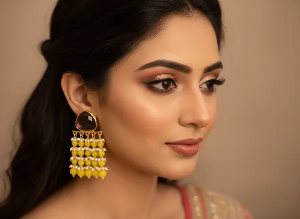 Yellow_Premium_Alloy_Earrings_For_Women