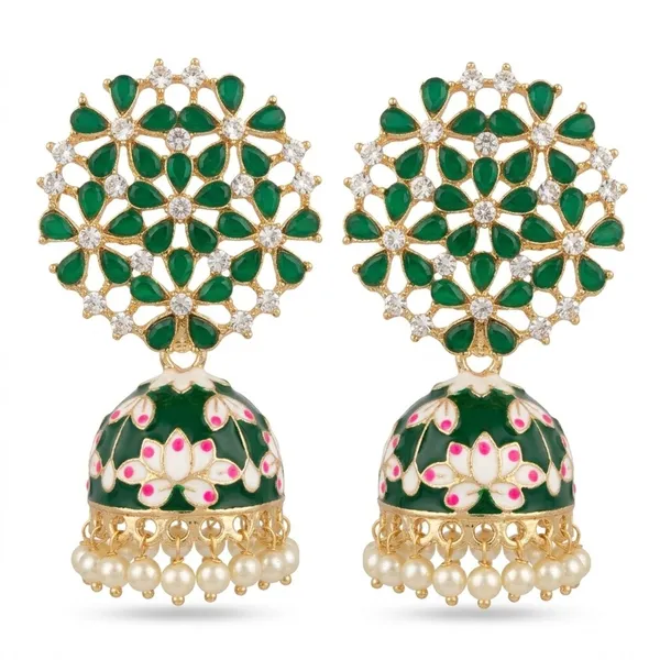 Green_Premium_Alloy_Earrings_For_Women