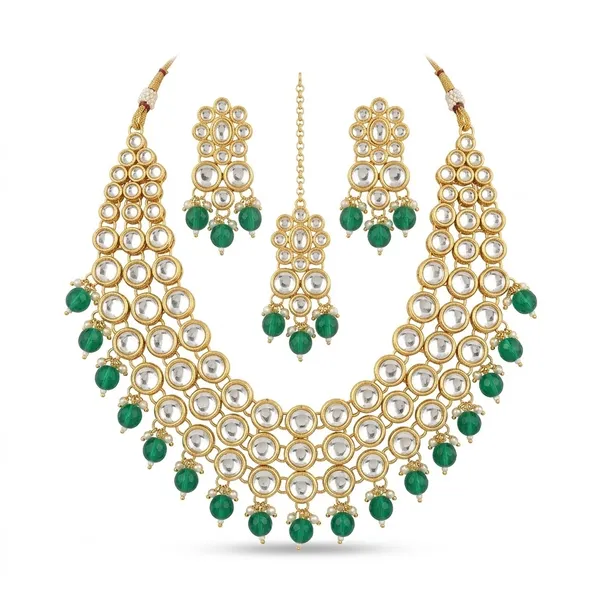 Green_Premium_Alloy_Necklace_Sets_For_Women