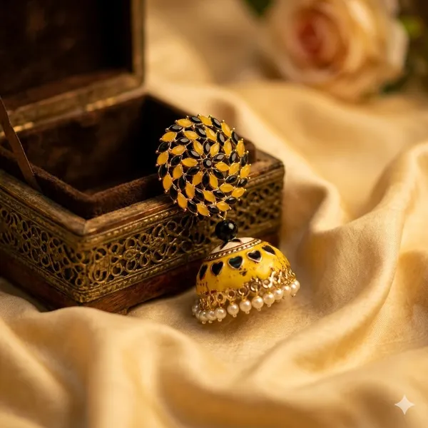 Yellow_Black_Premium_Alloy_Earrings_For_Women