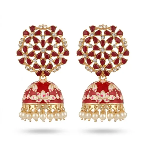 Red_Premium_Alloy_Earrings_For_Women