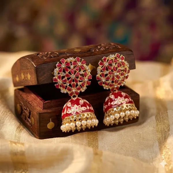 Red_Premium_Alloy_Earrings_For_Women