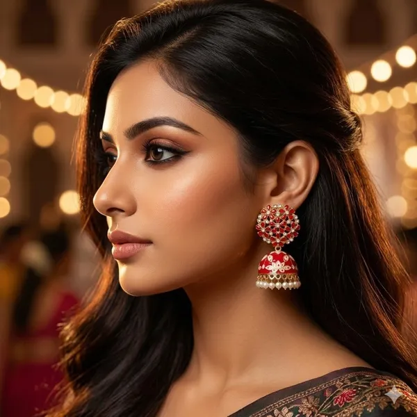 Red_Premium_Alloy_Earrings_For_Women