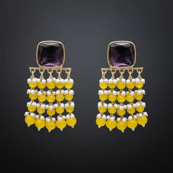 Yellow_Premium_Alloy_Earrings_For_Women