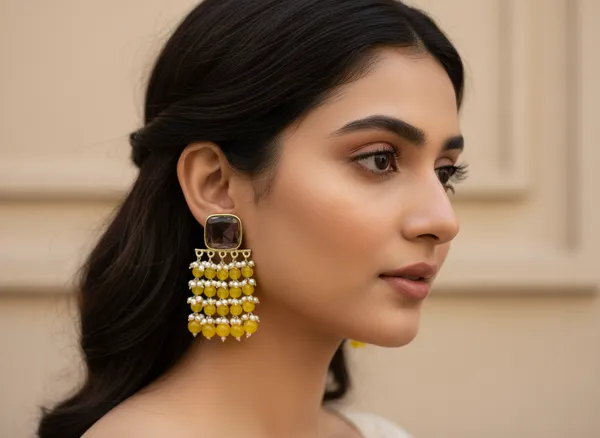 Yellow_Premium_Alloy_Earrings_For_Women