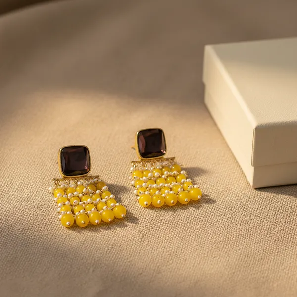 Yellow_Premium_Alloy_Earrings_For_Women