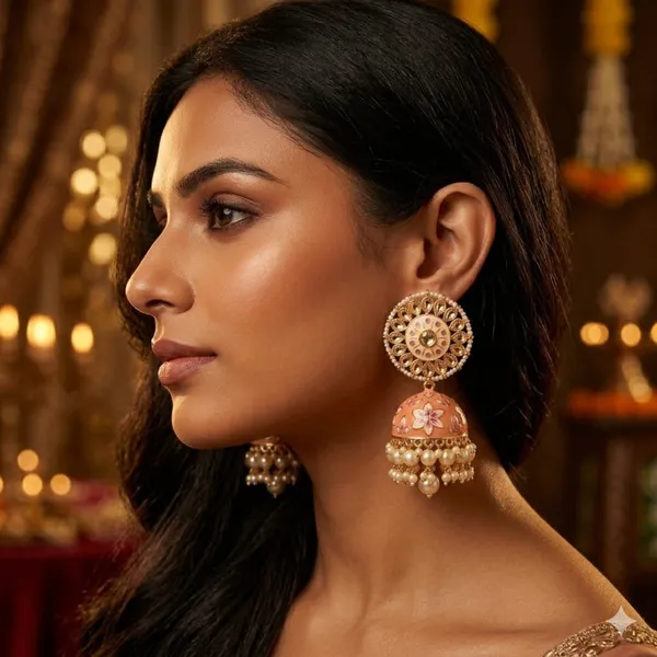 Peach_Premium_Alloy_Earrings_For_Women