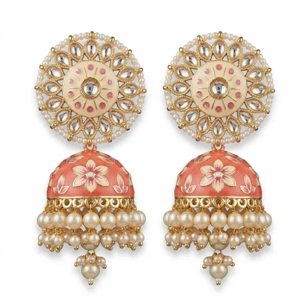 Peach_Premium_Alloy_Earrings_For_Women