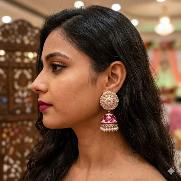 Red_Premium_Alloy_Earrings_For_Women