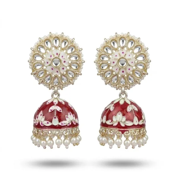 Red_Premium_Alloy_Earrings_For_Women