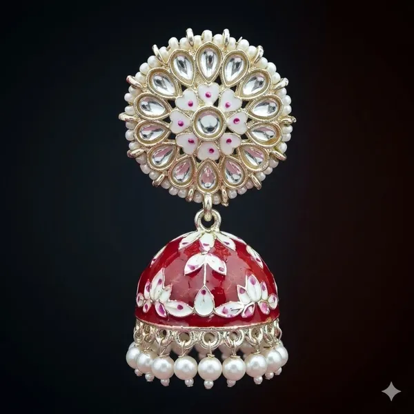 Red_Premium_Alloy_Earrings_For_Women