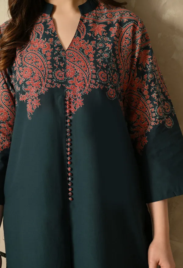 Teal_Cross_Stitch_Printed_Co-Ord_Set_For_Women