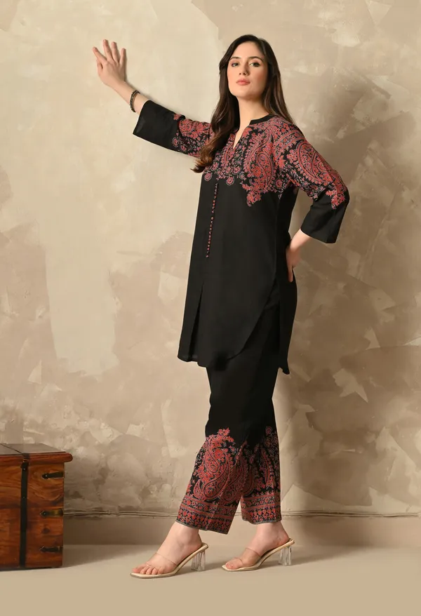 Black_Cross_Stitch_Printed_Co_Ord_Set_For_Women