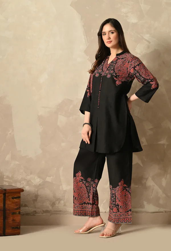 Black_Cross_Stitch_Printed_Co_Ord_Set_For_Women