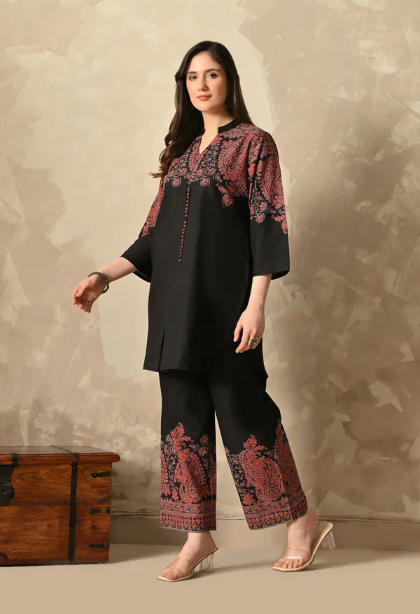 Black_Cross_Stitch_Printed_Co_Ord_Set_For_Women