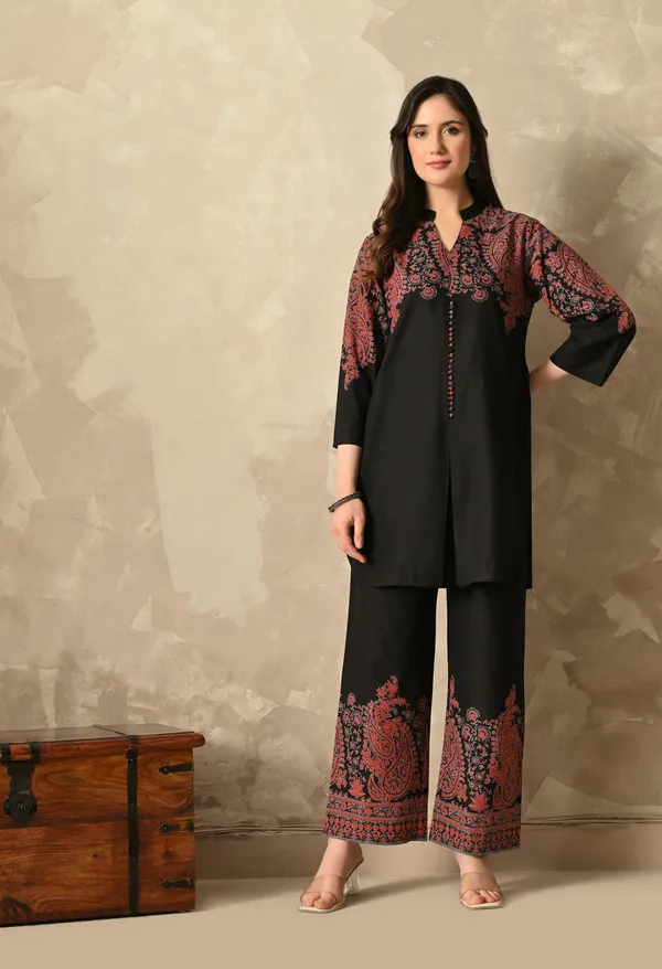 Black_Cross_Stitch_Printed_Co_Ord_Set_For_Women