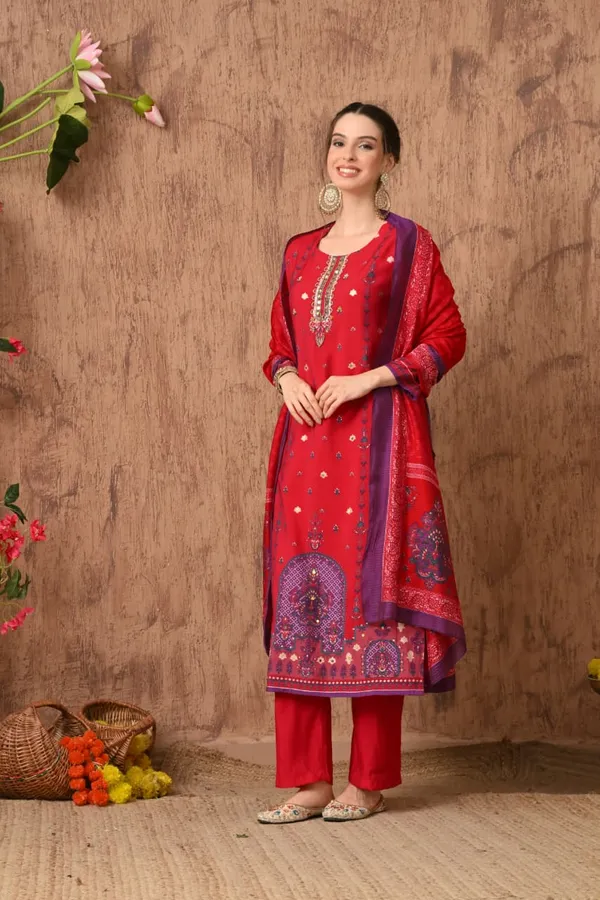 Peach_Cotton_Handwork_Kurta_Set_For_Women