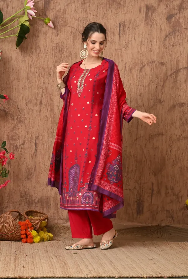 Peach_Cotton_Handwork_Kurta_Set_For_Women