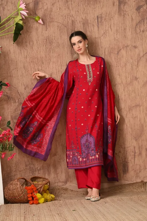 Peach_Cotton_Handwork_Kurta_Set_For_Women