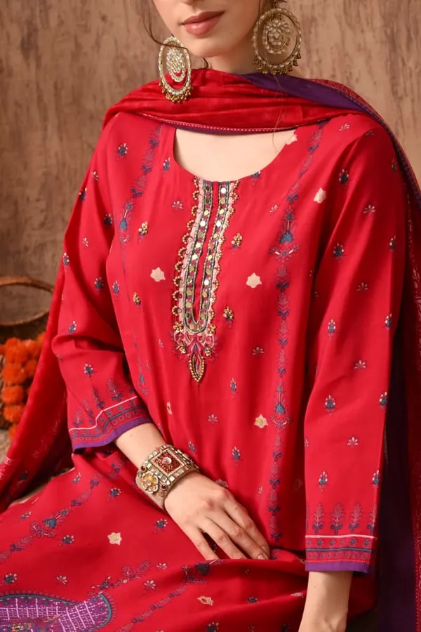 Peach_Cotton_Handwork_Kurta_Set_For_Women