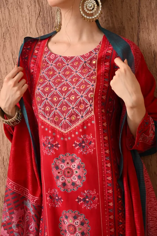 Green_Cotton_Handwork_Kurta_Set_For_Women