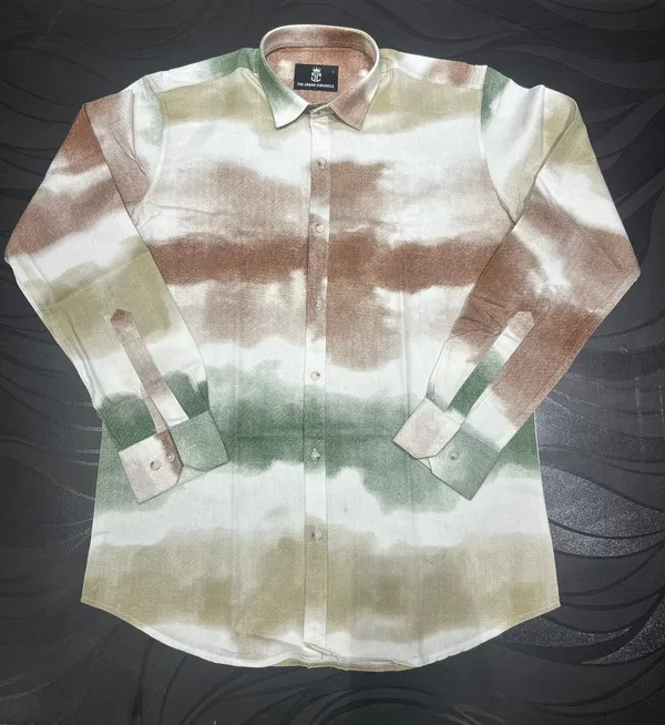 Multicolor_Pure_Cotton_Long_Sleeve_Watercolor_Tie-Dye_Casual_Shirt_For_Men