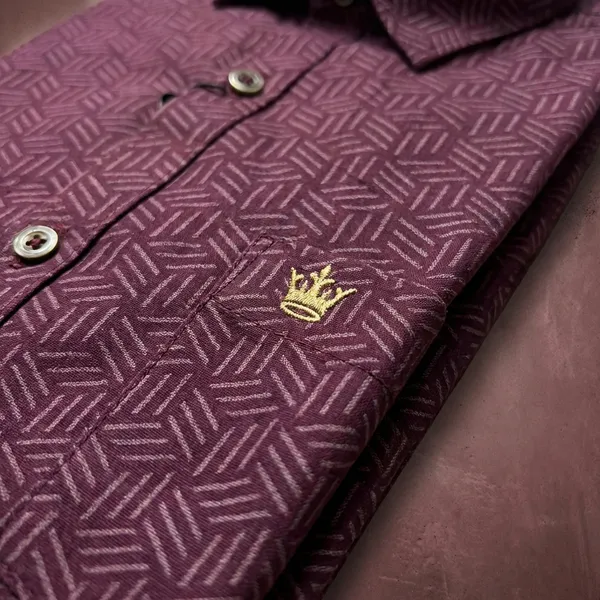 Maroon_Pure_Cotton_Geometric_Printed_Full_Sleeve_Formal_Shirt_For_Men