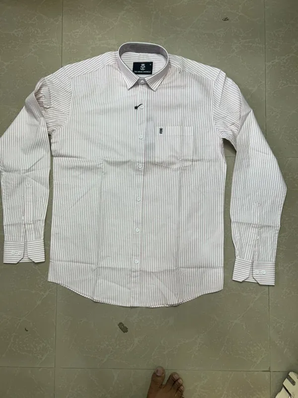 White_Pure_Cotton_Striped_Formal_Full_Sleeves_Shirt_For_Men