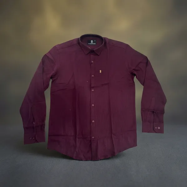 Maroon_Pure_Cotton_Full_Sleeve_Formal_Shirt_For_Men