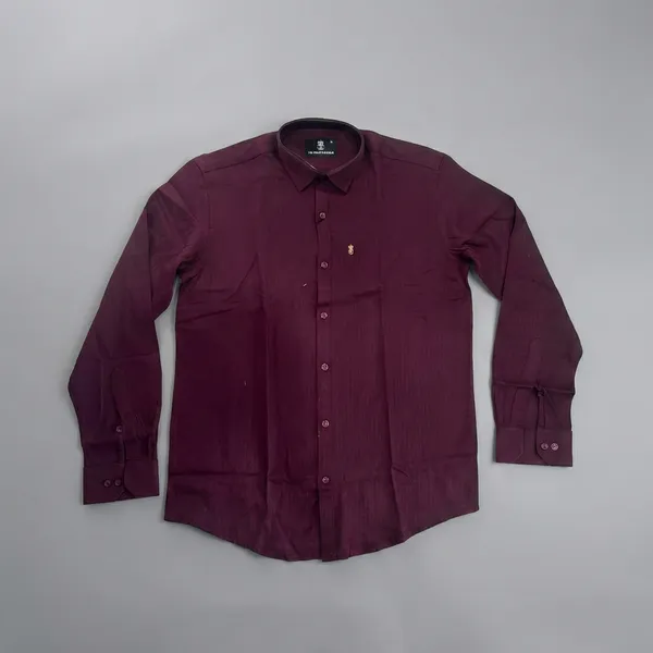 Maroon_Pure_Cotton_Full_Sleeve_Formal_Shirt_For_Men