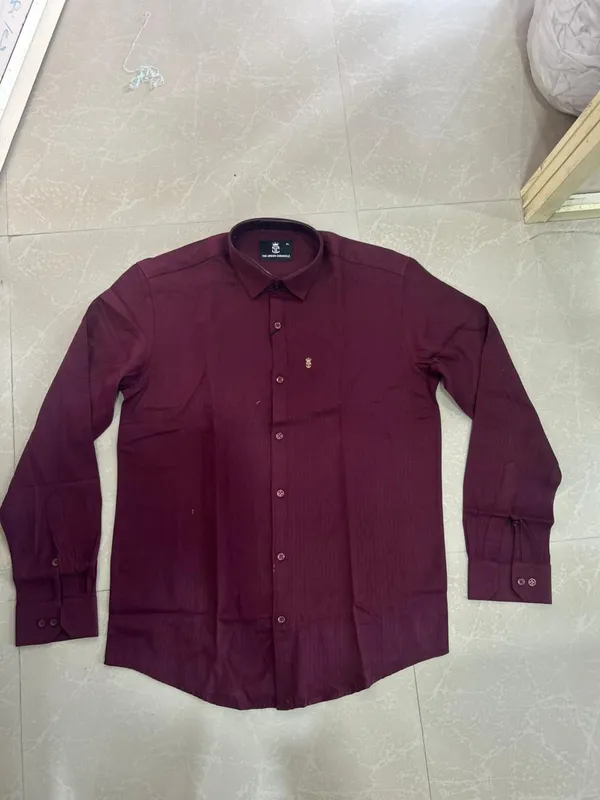 Maroon_Pure_Cotton_Full_Sleeve_Formal_Shirt_For_Men
