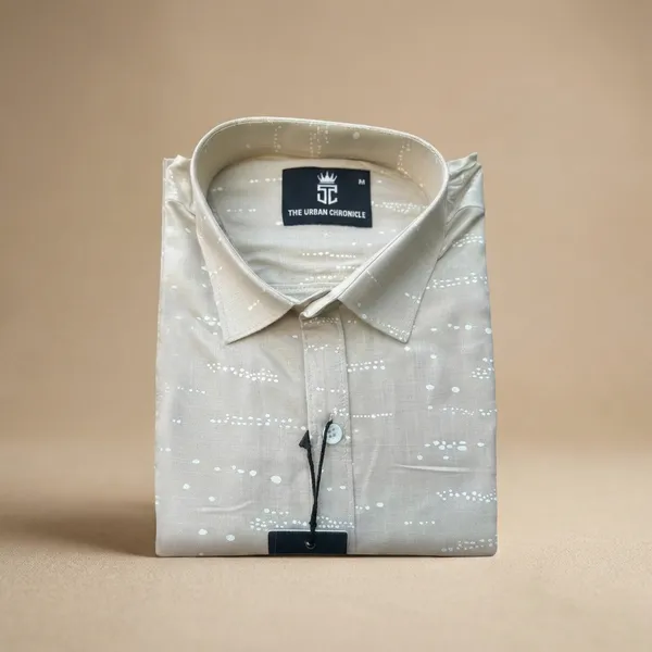 Light_Brown_Pure_Cotton_Formal_With_Subtle_Dotted__Shirt_For_Men
