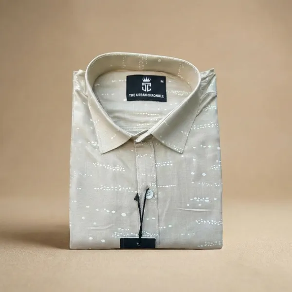 Light_Brown_Pure_Cotton_Formal_With_Subtle_Dotted__Shirt_For_Men