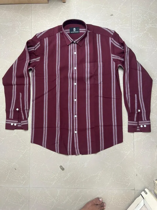 Maroon_Pure_Cotton_Striped_Full_Sleeve_Casual_Shirt_For_Men