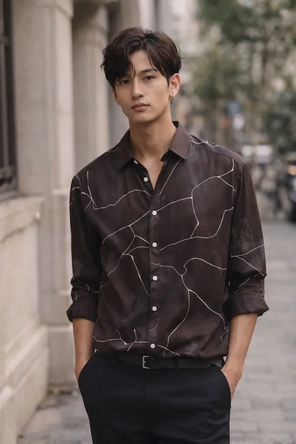 Dark_Brown_Pure_Cotton_Abstract_Print_Casual_Shirt_For_Men